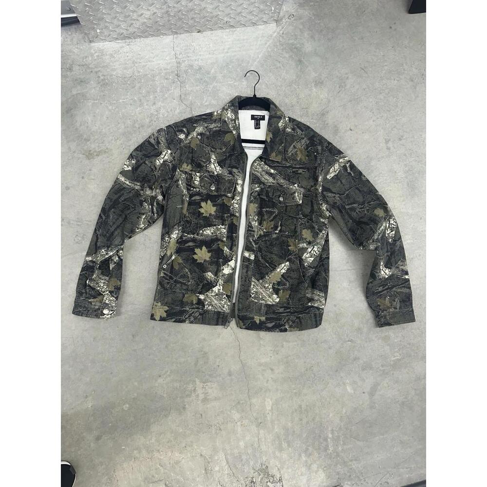 Camo Printed Work Jacket, Cotton Canvas, Men’s L, Carpenter Style Hardware - Picture 1 of 4